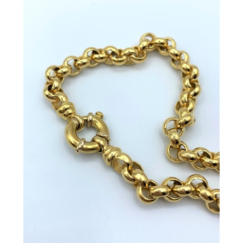 290 - 18ct yellow Gold Belcher Bracelet, weight 12g and 18cm long approx