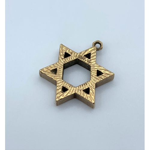 294 - 9ct Gold Star of David Charm/Pendant, weight 3.4g and 15mm long