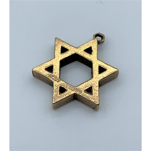 294 - 9ct Gold Star of David Charm/Pendant, weight 3.4g and 15mm long