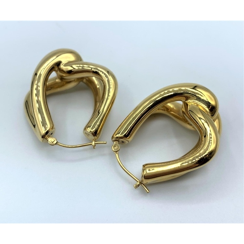 358 - A Pair of 14ct Yellow Gold Earrings, Modern Design 4.3g