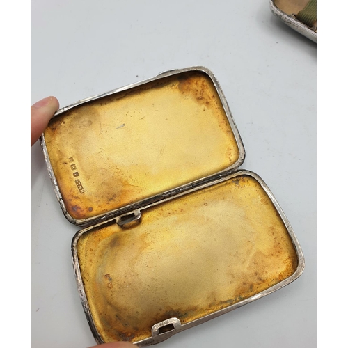 184 - 2x Silver Cigarette Cases 1909&1910, total weight 129g