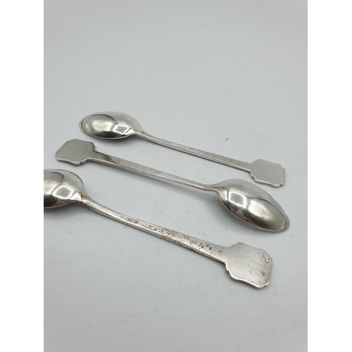 186 - 3x Silver Masonic Tea Spoons, weight 32.4g (3)