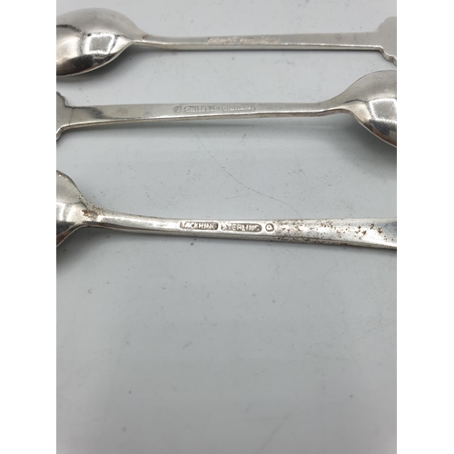 186 - 3x Silver Masonic Tea Spoons, weight 32.4g (3)