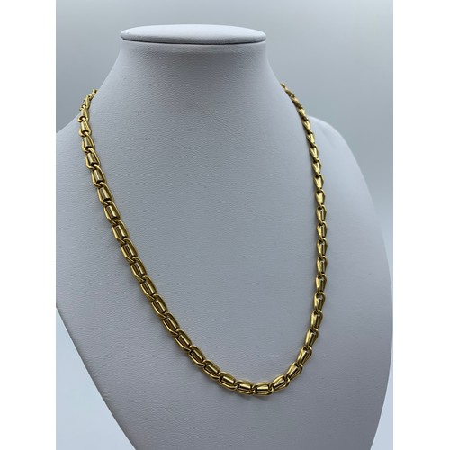 244 - 18ct yellow and white Gold designer Necklace, weight 44.7g and 42cm long