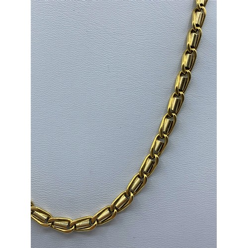 244 - 18ct yellow and white Gold designer Necklace, weight 44.7g and 42cm long