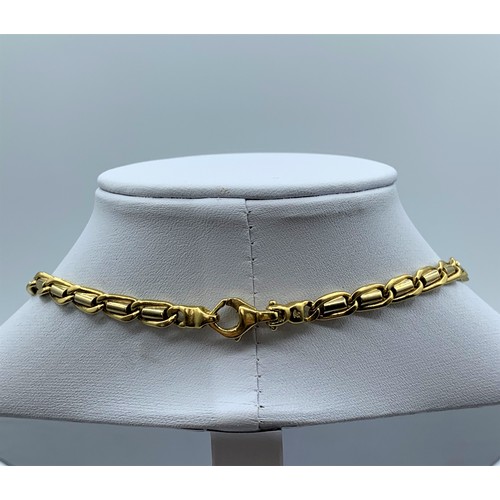 244 - 18ct yellow and white Gold designer Necklace, weight 44.7g and 42cm long