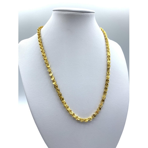 248 - 24ct Gold Necklace From The Far East Intricate Unique Design 16.4g 45cm