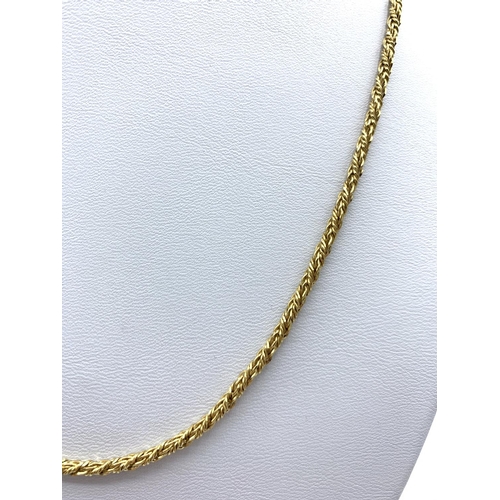 250 - 18ct Yellow Gold Solid Twist Decorative Necklace. 26.7g 78cm