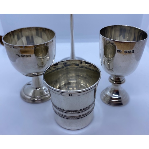 255 - 4x assorted Silver Cups, weight 154g (4)