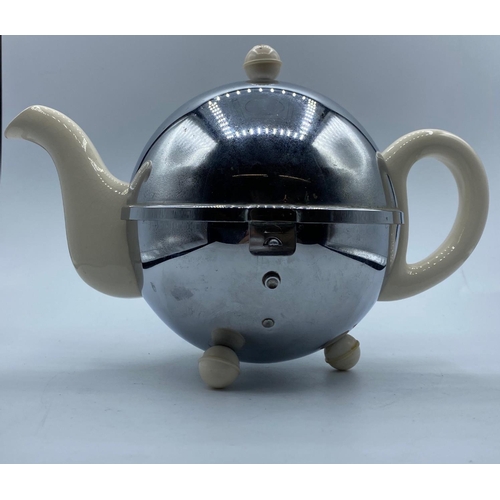 266 - Heatmaster Chrome China Teapot, 24x18cm approx