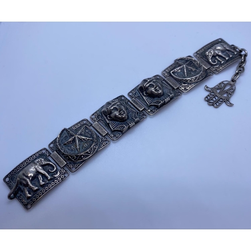 273 - Vintage Egyptian Silver bracelet, weight 27g and 19cm long and 22mm wide