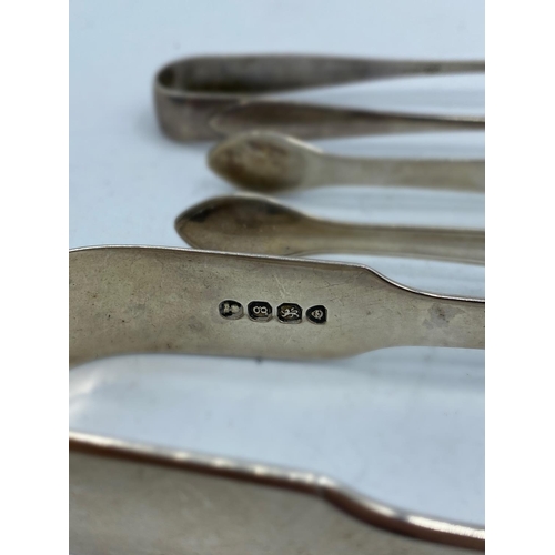 277 - 3x Antique Silver Tongs, weight 116g approx