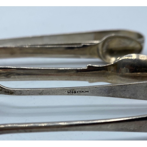 277 - 3x Antique Silver Tongs, weight 116g approx