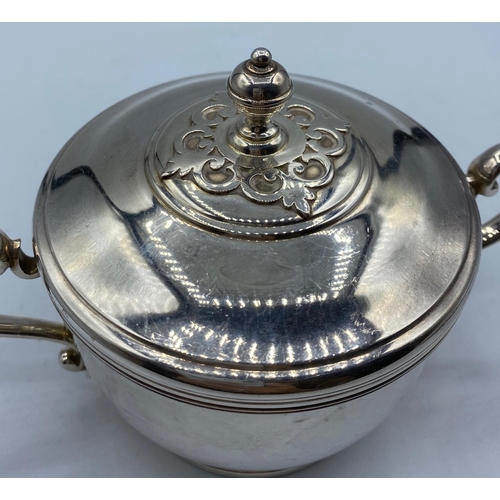 281 - Vintage Silver Pot with Lid and Twin Handles, Hallmarked London Makers mark AHN  A Haviland-Nye	 196... 