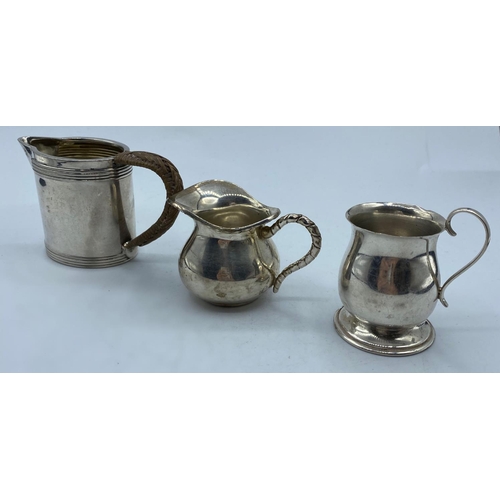 291 - 3x assorted Antique Silver Jugs, weight 170g approx (3)