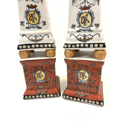 327 - Pair of Chinese Porcelain Ceremonial Ornaments, 32cm tall in perfect condition (2)