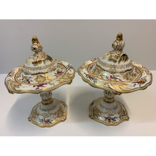 332 - Pair of H & R Daniel Footed Tureens circa 1880 pattern no 8623, 23cm tall and 18cm diameter approx (... 