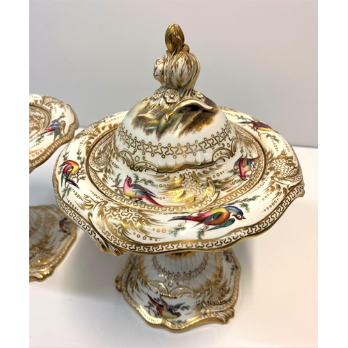 332 - Pair of H & R Daniel Footed Tureens circa 1880 pattern no 8623, 23cm tall and 18cm diameter approx (... 