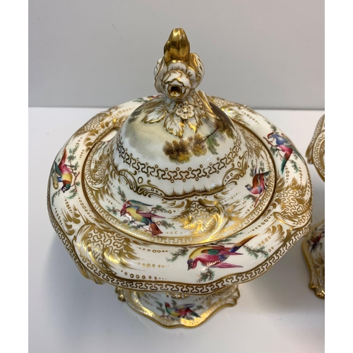 332 - Pair of H & R Daniel Footed Tureens circa 1880 pattern no 8623, 23cm tall and 18cm diameter approx (... 