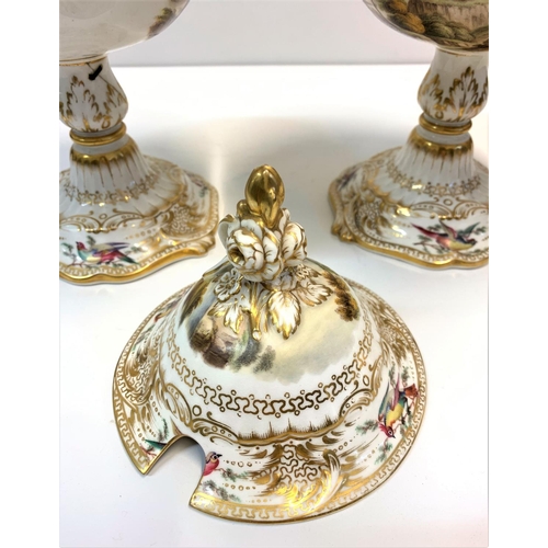 332 - Pair of H & R Daniel Footed Tureens circa 1880 pattern no 8623, 23cm tall and 18cm diameter approx (... 