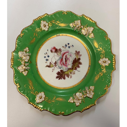 335 - Set of 4  H & R Daniel Plates (pattern no.s 4425 & 4426) each hand painted Plate having a different ... 