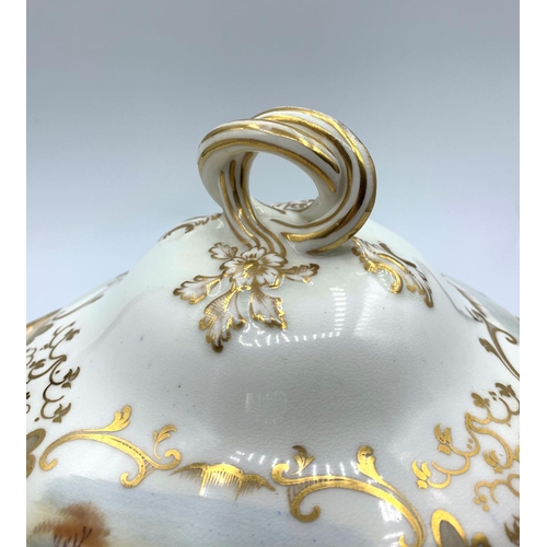 339 - H & R Daniel Muffin Dish circa 1890 with ornate lid Stanhope Shape (pattern no 7344)