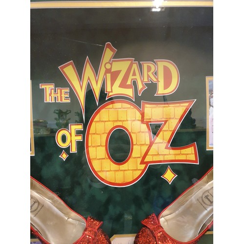 147 - Authentic Hand Signed Piece of Cinematic history, a framed tribute to 'The Wizard of OZ' including L... 