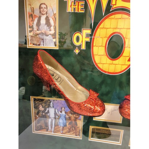 147 - Authentic Hand Signed Piece of Cinematic history, a framed tribute to 'The Wizard of OZ' including L... 