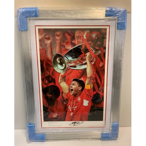 368 - Steven Gerrard Signed Print with Certificate of Authenticity,  taken from the Champion League Final ... 