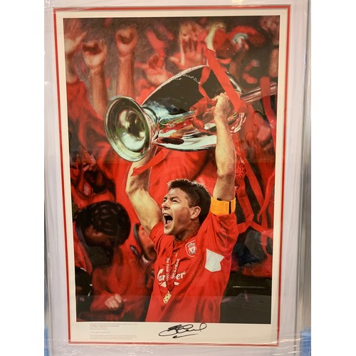 368 - Steven Gerrard Signed Print with Certificate of Authenticity,  taken from the Champion League Final ... 