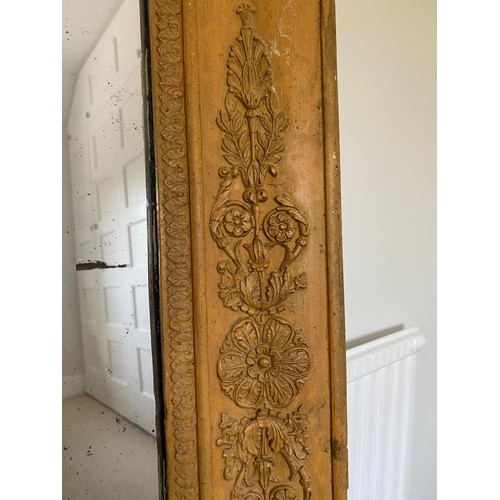 543 - Enormous antique 19th century mirror 5ft 6”x 3ft approx with ornate carving and areas of natural fox... 