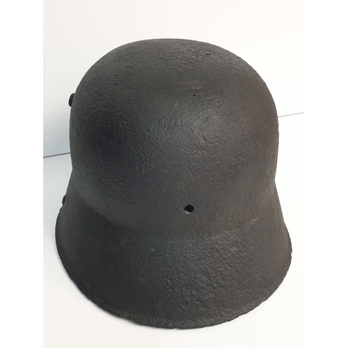 124 - WW1 Imperial German M16 Stahlhelm that was found on the Somme. Post War Memorial commemorating the 1... 