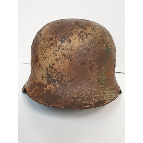 4 - WW2 German M42 Normandy Cam Helmet. No liner.