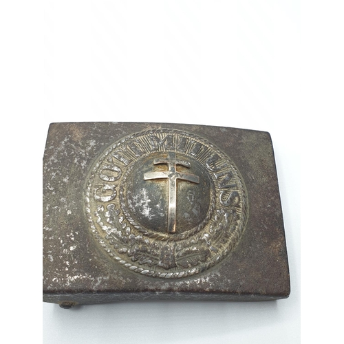 52 - WW2 Free French Trophy Buckle made from a German Army Buckle.