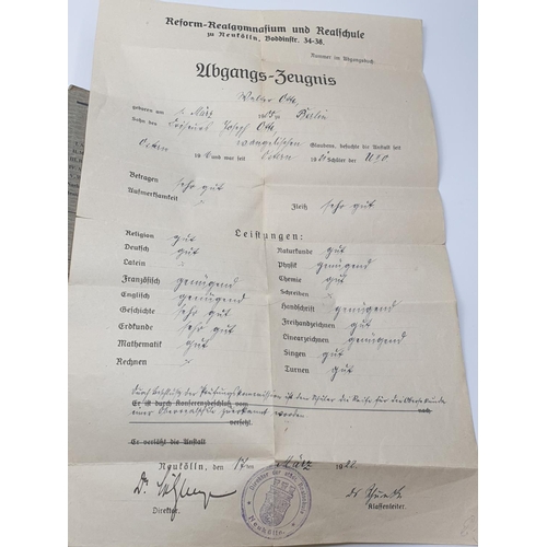 60 - WW2 German Wehrpass Book. With academic report for application to pilot school. Soldier was released... 