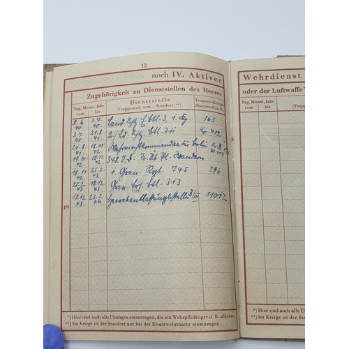 60 - WW2 German Wehrpass Book. With academic report for application to pilot school. Soldier was released... 