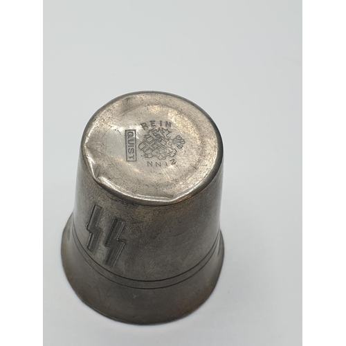 64 - WW2 Pewter Waffen SS Schnapps Cup