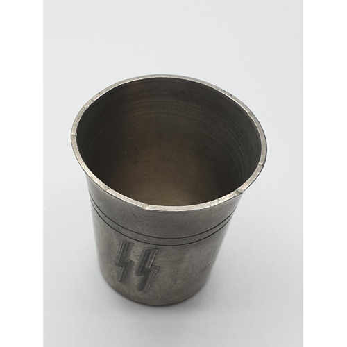 64 - WW2 Pewter Waffen SS Schnapps Cup