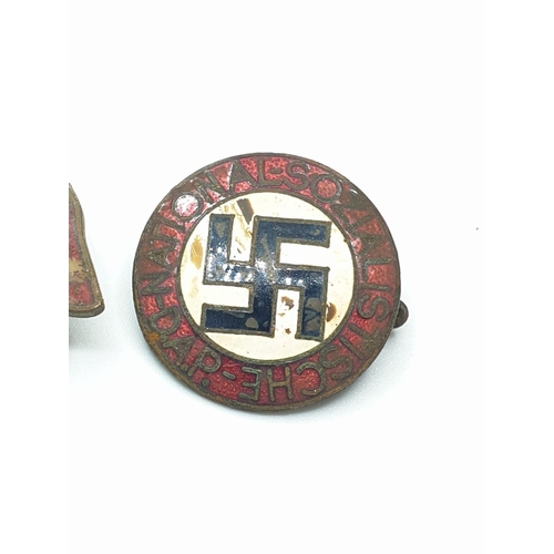 90 - 2 x WW2 Nazi Lapel Pins.