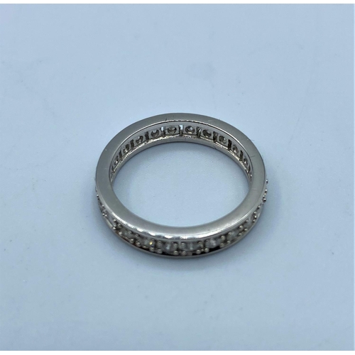 315 - 18CT WHITE GOLD DIAMOND FULL BAND/ETERNITY  RING, SIZE I,  WEIGHT 3.1G AND 0.50CT APPROX DIAMONDS