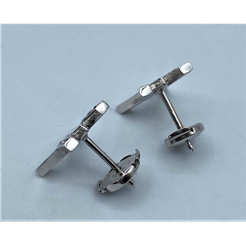 322 - PAIR OF 18CT WHITE GOLD DIAMOND SET  EARRINGS, WEIGHT 3.3G APPROX AND 0.20CT DIAMONDS.