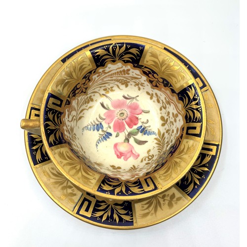 31 - H&R Daniel Cup and Saucer with Dresden shaped handle circa 1840 (2)