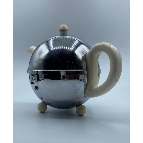 266 - Heatmaster Chrome China Teapot, 24x18cm approx