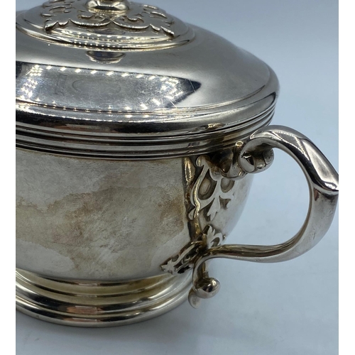 281 - Vintage Silver Pot with Lid and Twin Handles, Hallmarked London Makers mark AHN  A Haviland-Nye	 196... 