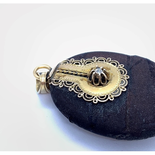 188 - Victorian Mourning Pendant (needs glass) in 9K Gold