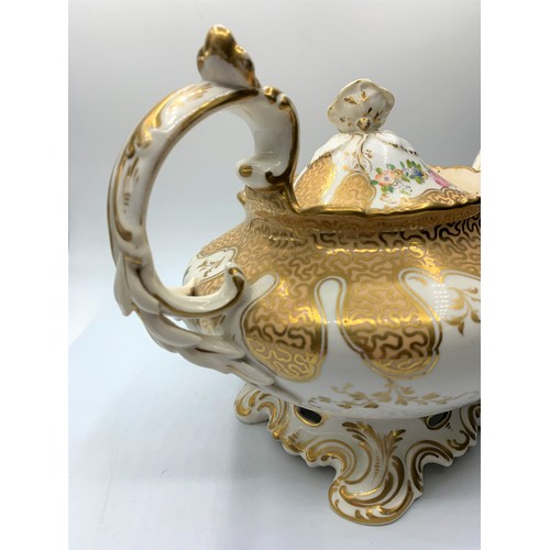 5 - H&R Daniel Ornate Tea pot with dragon head spout and slanting rose on the lid in good condition.