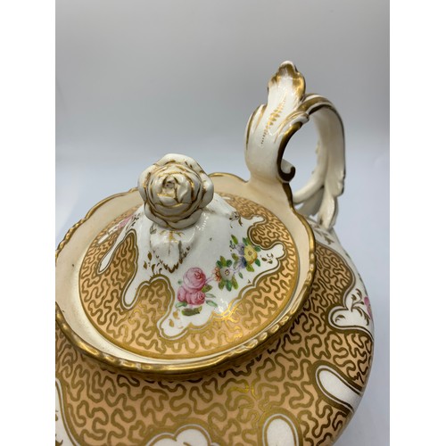 5 - H&R Daniel Ornate Tea pot with dragon head spout and slanting rose on the lid in good condition.