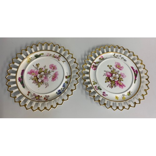 164 - An usual pair of Daniel Bowls with matching under plates 11cm tall and 24cm diameter (2)