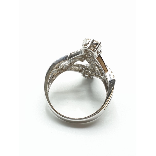 17 - (Withdraw)18ct White Gold Diamond Ring with approx 1.42ct diamonds, weight 6.9g and size O1/2