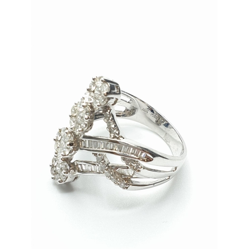 17 - (Withdraw)18ct White Gold Diamond Ring with approx 1.42ct diamonds, weight 6.9g and size O1/2